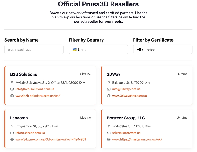Prusa Resellers Ukraine